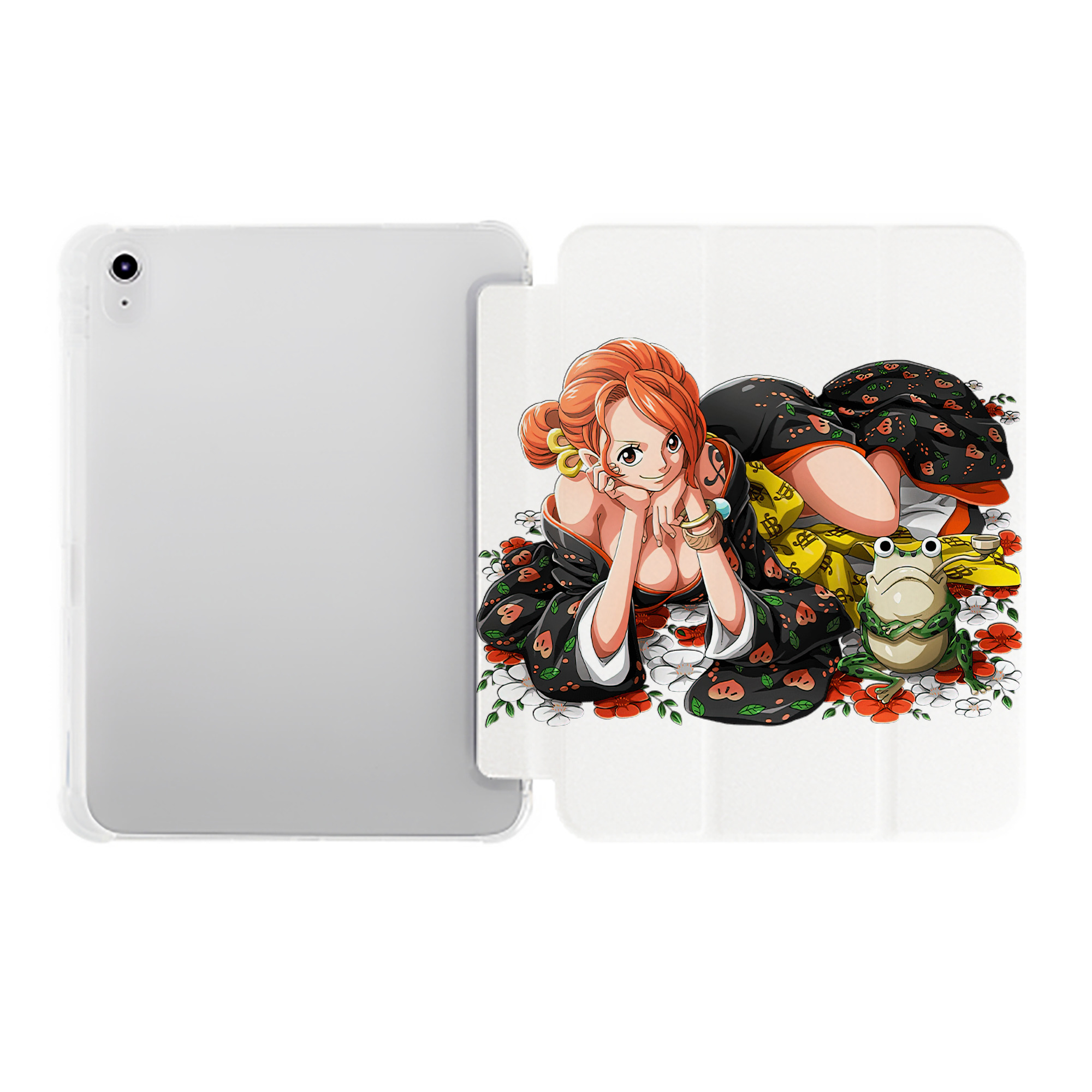 （画像用） ワンピース ナミ ONE PIECE Nami IPad ケース ペン収納付き 三つ折りスタンド PUレザー×シリコン 対応機種9.5/10.5/10.9インチ